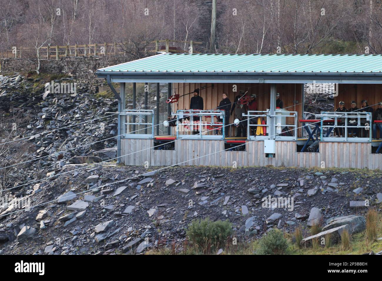 Zip World Penrhyn Quarry Nord du pays de Galles Banque D'Images