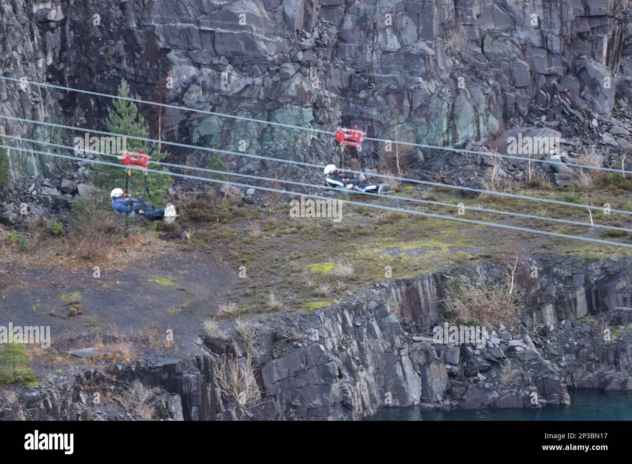 Zip World Penrhyn Quarry Nord du pays de Galles Banque D'Images