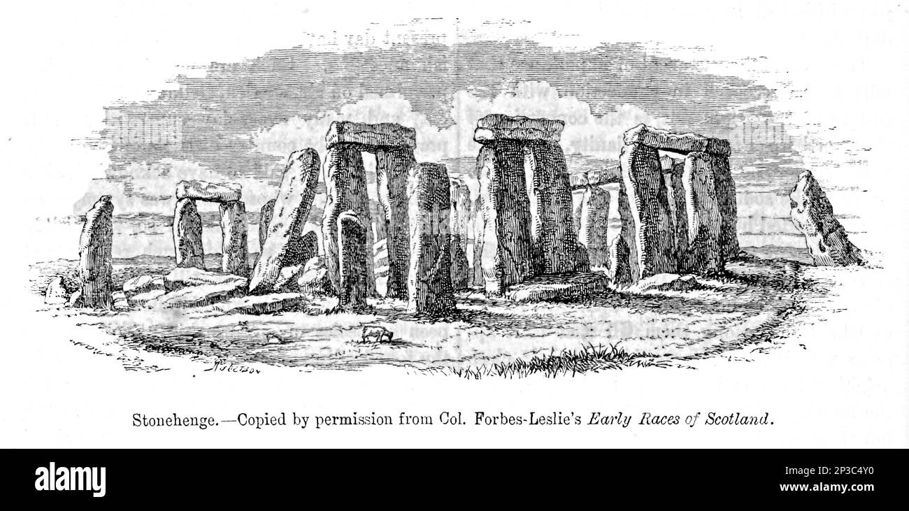 Stonehenge dans le livre « A history of the Scottish Highlands, Highland clans and Highland régiments » Volume 1 par MacLauchlan, Thomas, 1816-1886; Wilson, John, 1785-1854; Keltie, John Scott, sir, 1840-1927 Date de publication 1875 éditeur Edinburgh ; London : A. Fullarton Banque D'Images