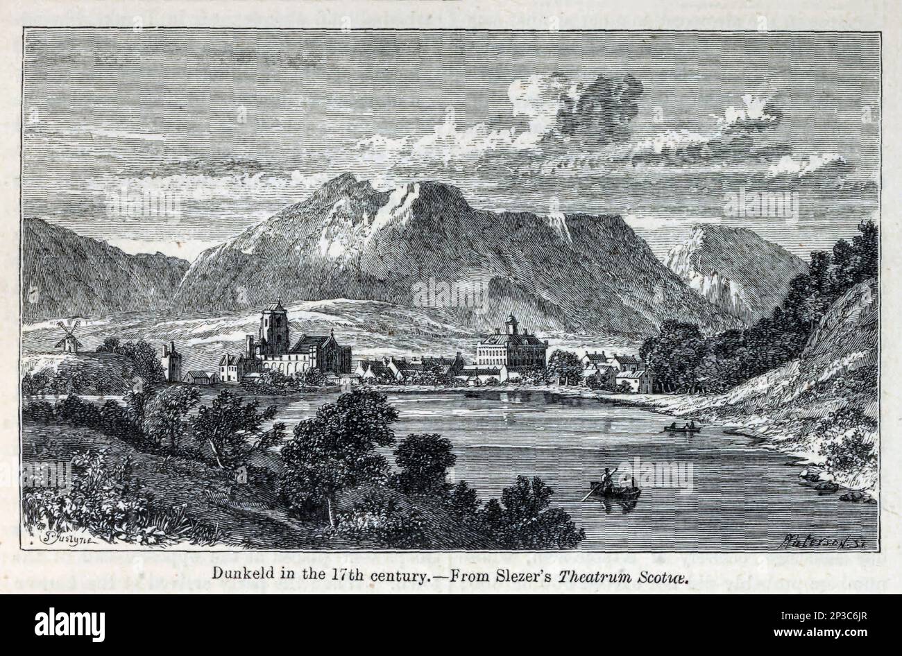 Dunkeld dans le 17th siècle du livre ' A history of the Scottish Highlands, Highland clans and Highland régiments ' Volume 1 par MacLauchlan, Thomas, 1816-1886; Wilson, John, 1785-1854; Keltie, John Scott, sir, 1840-1927 Date de publication 1875 éditeur Edinburgh ; London : A. Fullarton Banque D'Images