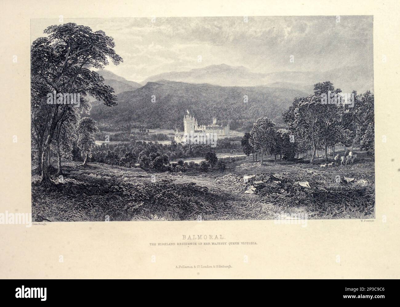 Balmoral The Highland Residence of Her Majesty Queen Victoria dans le livre « A history of the Scottish Highlands, Highland clans and Highland régiments » Volume 2 par MacLauchlan, Thomas, 1816-1886; Wilson, John, 1785-1854; Keltie, John Scott, sir, 1840-1927 Date de publication 1875 éditeur Edinburgh ; London : A. Fullarton Banque D'Images