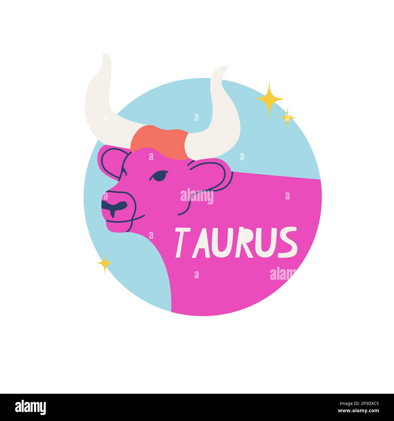 Signe Taurus zodiac. Le deuxième symbole de l'horoscope. Signe astrologique de ceux nés en mai. Illustration vectorielle pour la conception. Illustration de Vecteur
