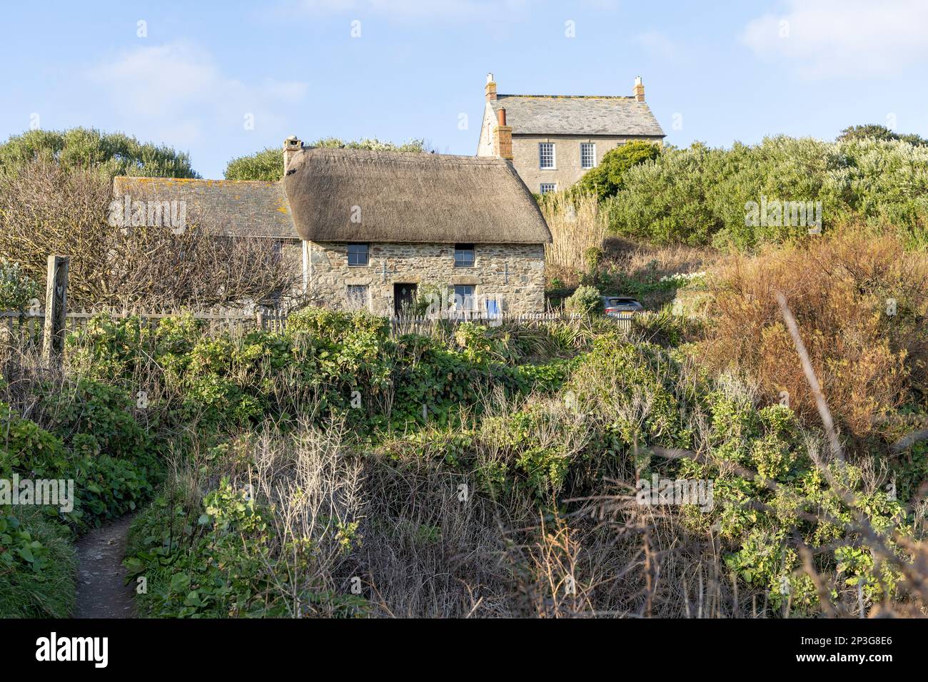 Holiday Cottages à Prussia Cove, Cornwall Banque D'Images
