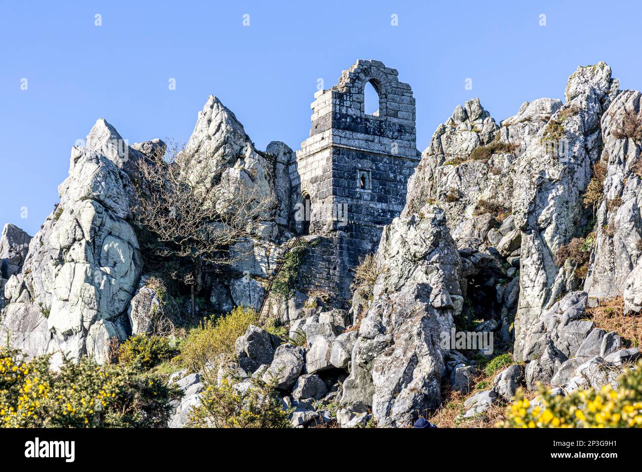 Chapelle Saint-Michel, Roche Rock, Chapelle Cornwall. Classé monument ancien# Banque D'Images