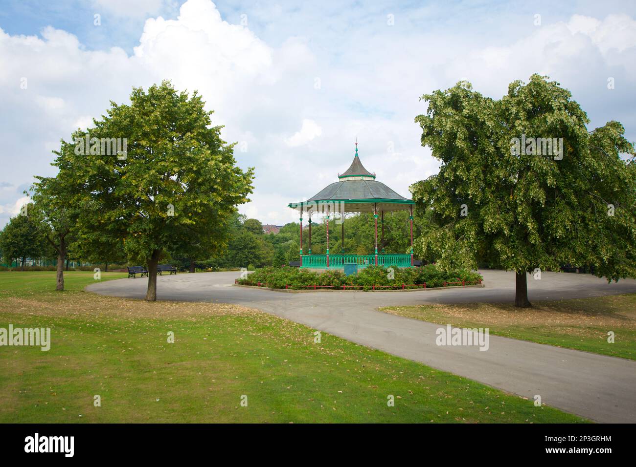 Stand du groupe Queens Park, Chesterfield, Derbyshire (kiosque Queens Park) Banque D'Images
