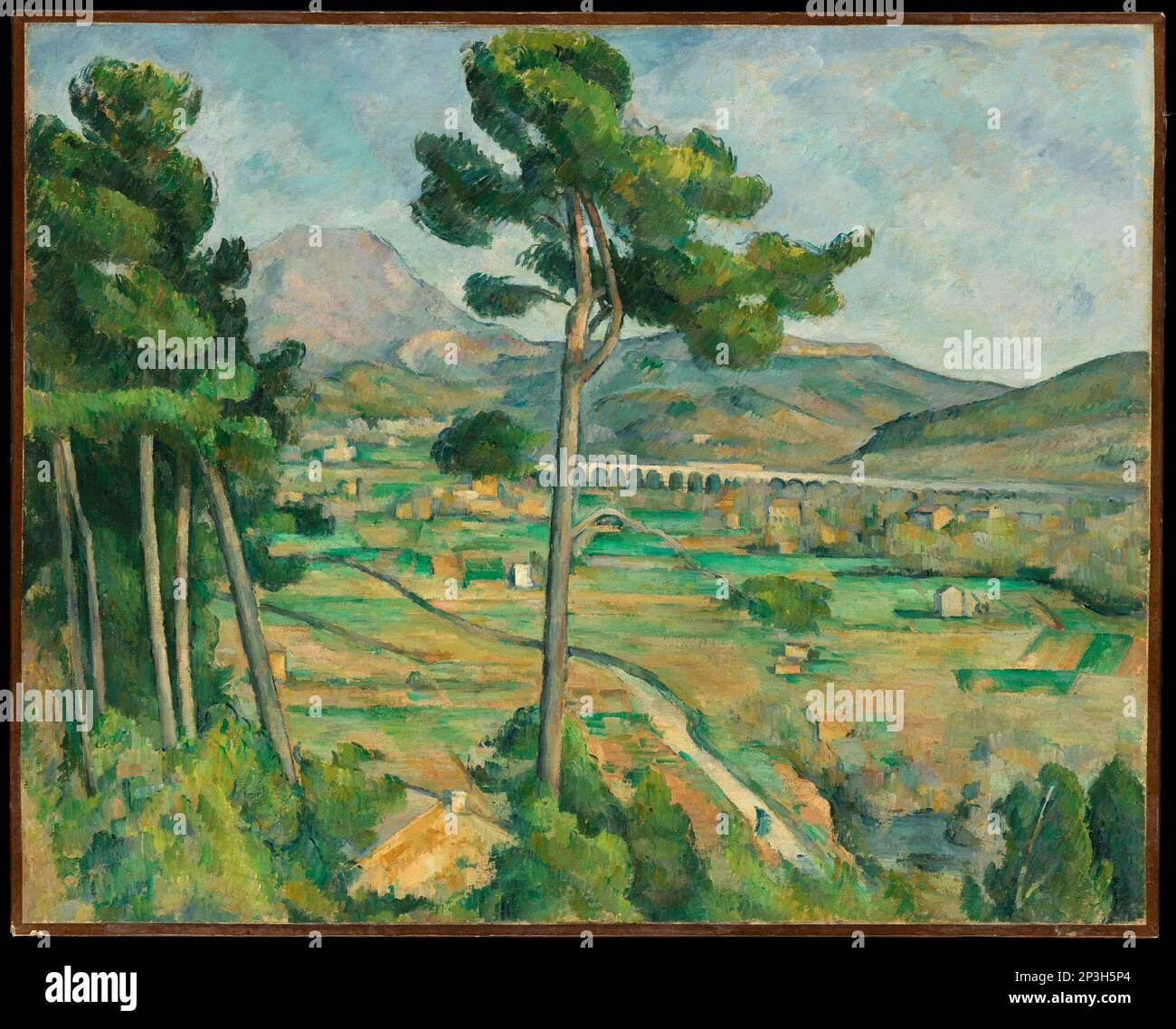 Le Mont Sainte-victoire et le Viaduc de la Vallée de l'Arc. Paul Cézanne. 1882–85. Banque D'Images
