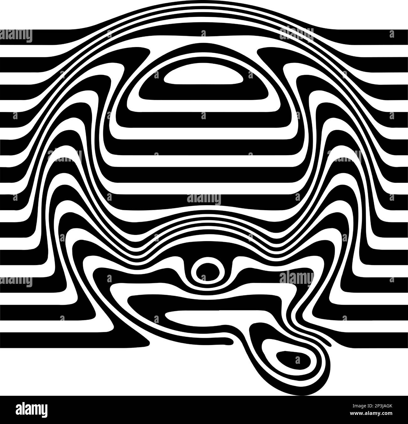 Lettre Q liquidée, 3D signe rayé, police illusion optique pour le logo et le monogramme de style opale. Motif typographique vectoriel Illustration de Vecteur