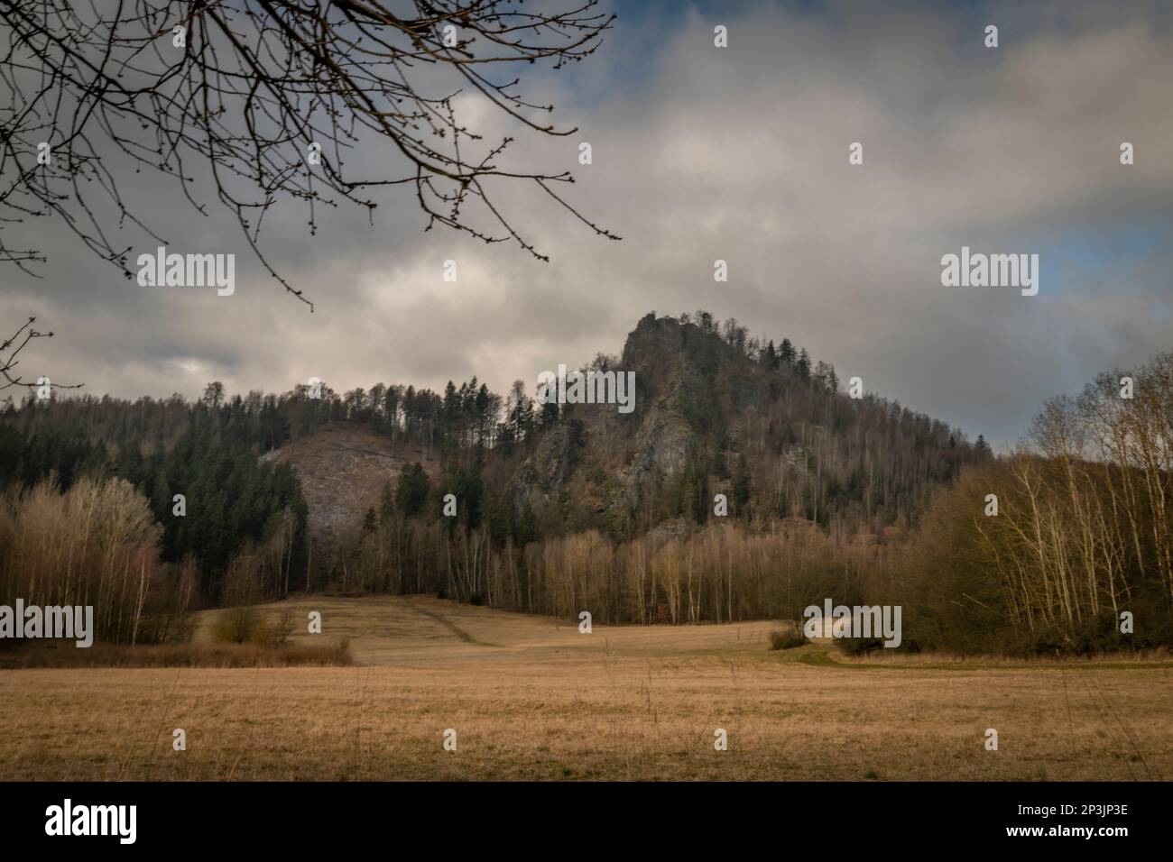 Paysage près de Semnicka rock en hiver froid matin frais Banque D'Images