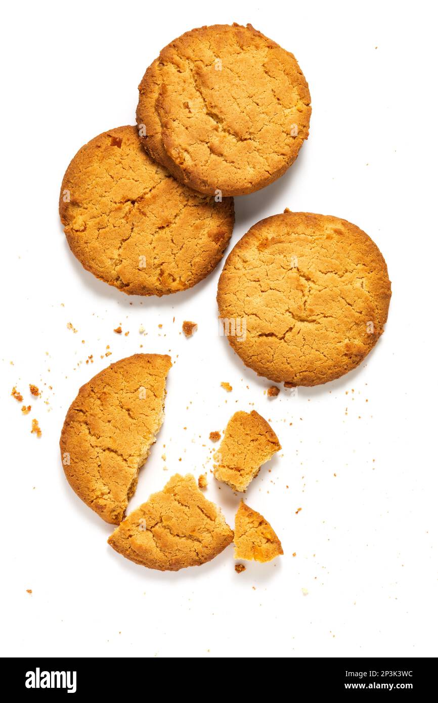 Cookie orange doux isolé sur fond blanc. Banque D'Images Cookie orange doux isolé sur fond blanc. Banque D'Images