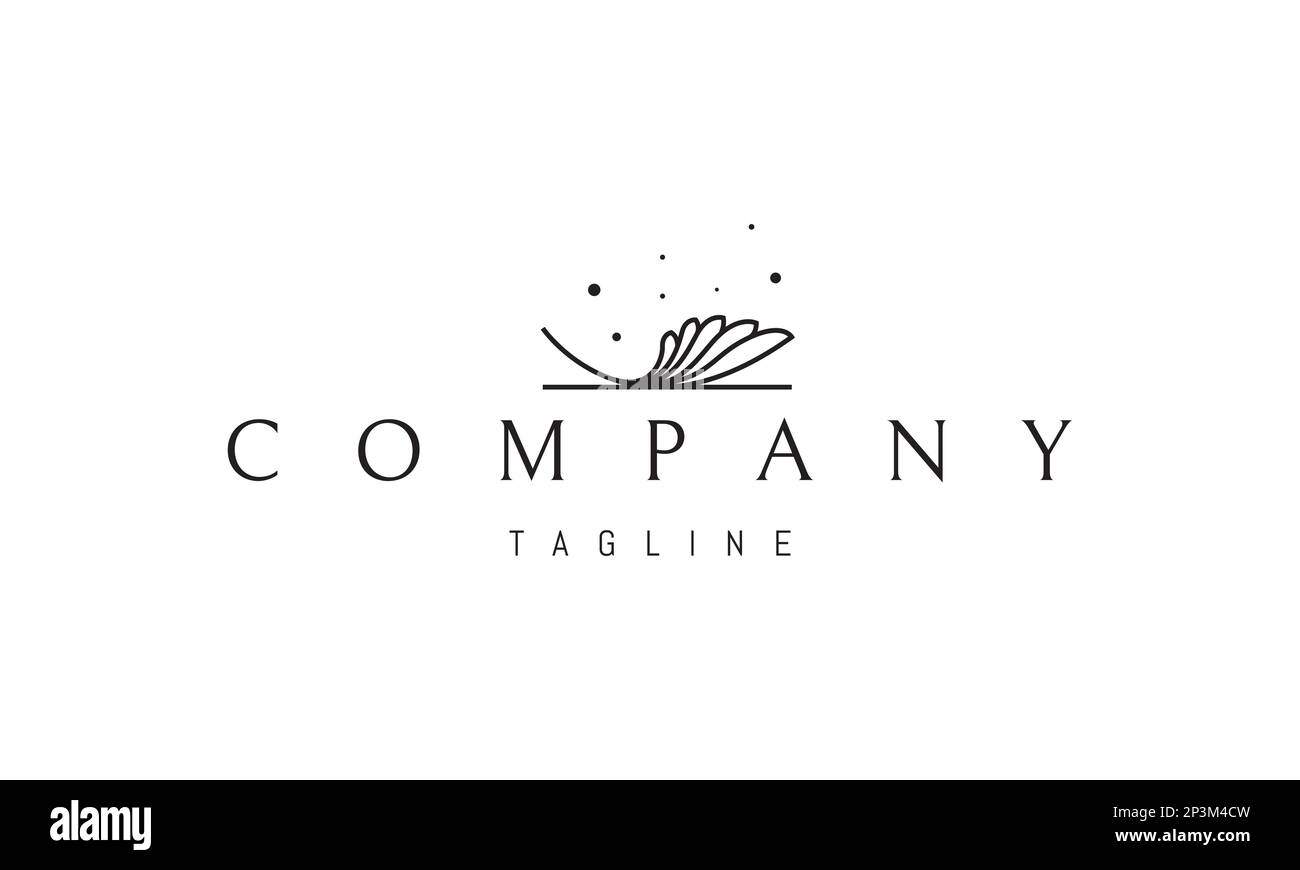 Logo vectoriel sur lequel une image abstraite d'une feuille flottant sur la rivière sous la forme d'un bateau. Illustration de Vecteur