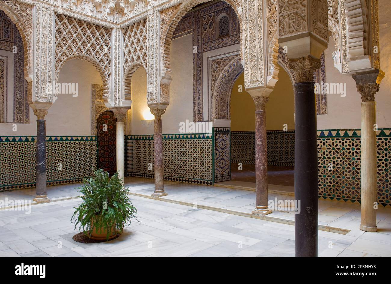 Alcazar Royal,'Patio de las Muñecas',Cour intérieure des poignets,Sevilla Andalousie,Espagne, Banque D'Images