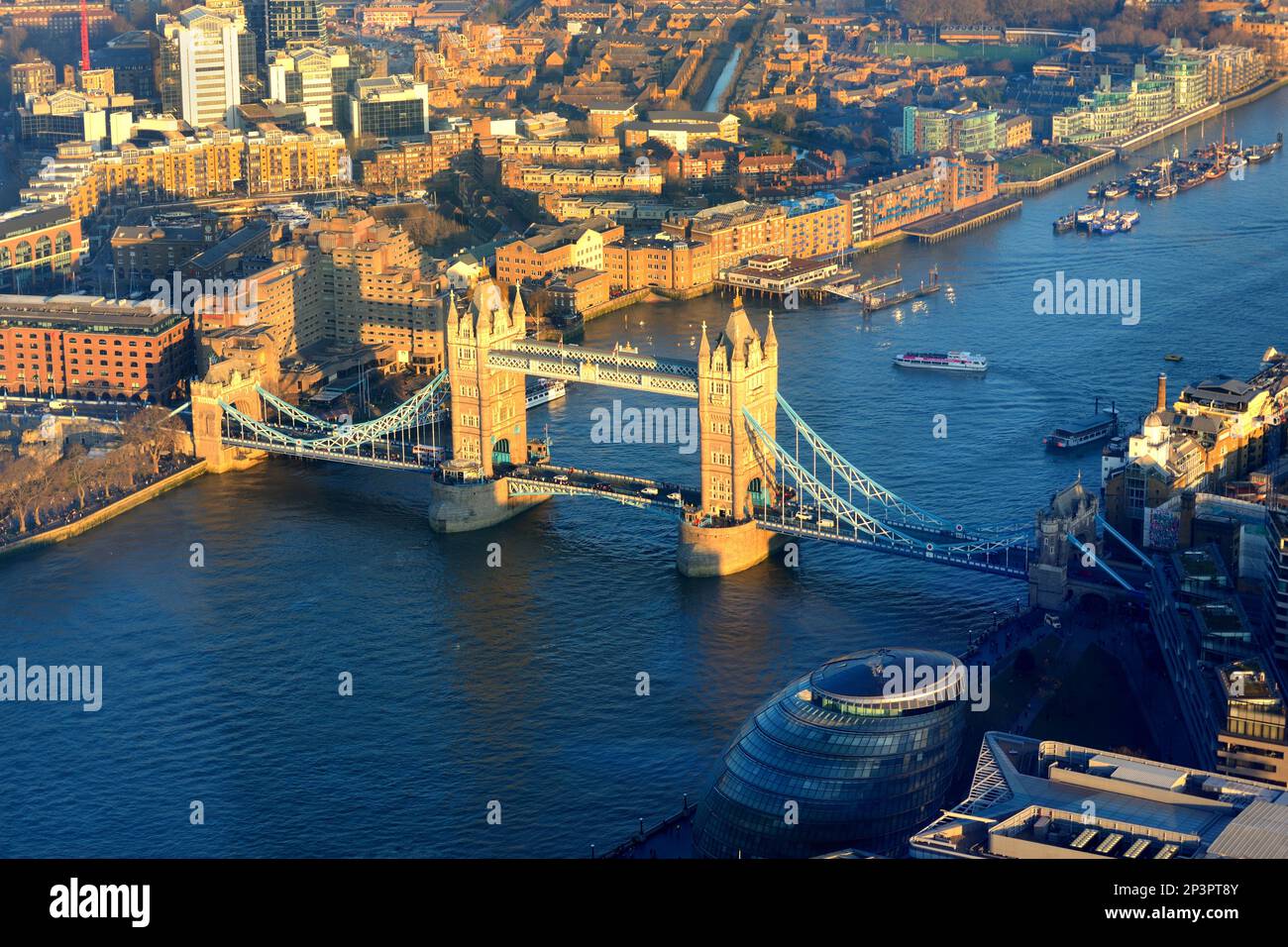 Tower Bridge depuis le sommet du Shard, Londres Banque D'Images