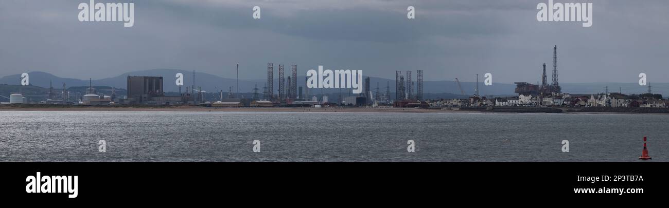 Paysage industriel du nord de l'Angleterre - Hartlepool, Middlesbrough, Royaume-Uni. Banque D'Images