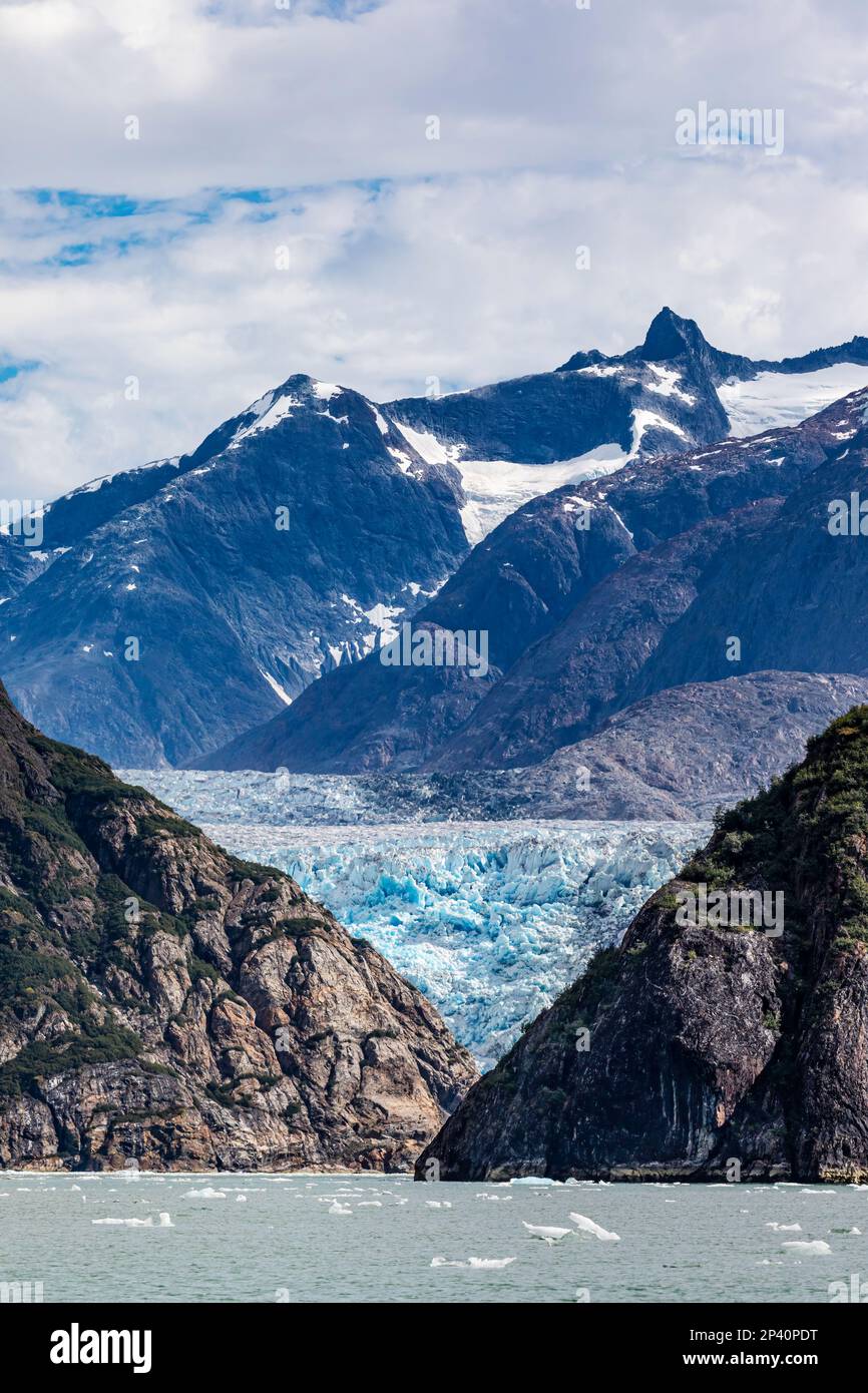 Glacier South Sawyer dans la région sauvage de Tracy Arm-Fords Terror, Alaska du Sud-est, États-Unis. Banque D'Images