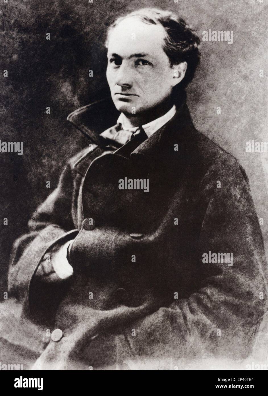 Le poète français CHARLES BAUDELAIRE ( 1821 - 1867 ) photographié par NADAR , 1855 ca - POETA maledetto - maudit - POESIA - POÉSIE - letteratura - letterato - littérature - SIMBOLISMO - SYMBOLISME - ritratto - portrait - cravatta papillon - cravate --- Archivio GBB Banque D'Images
