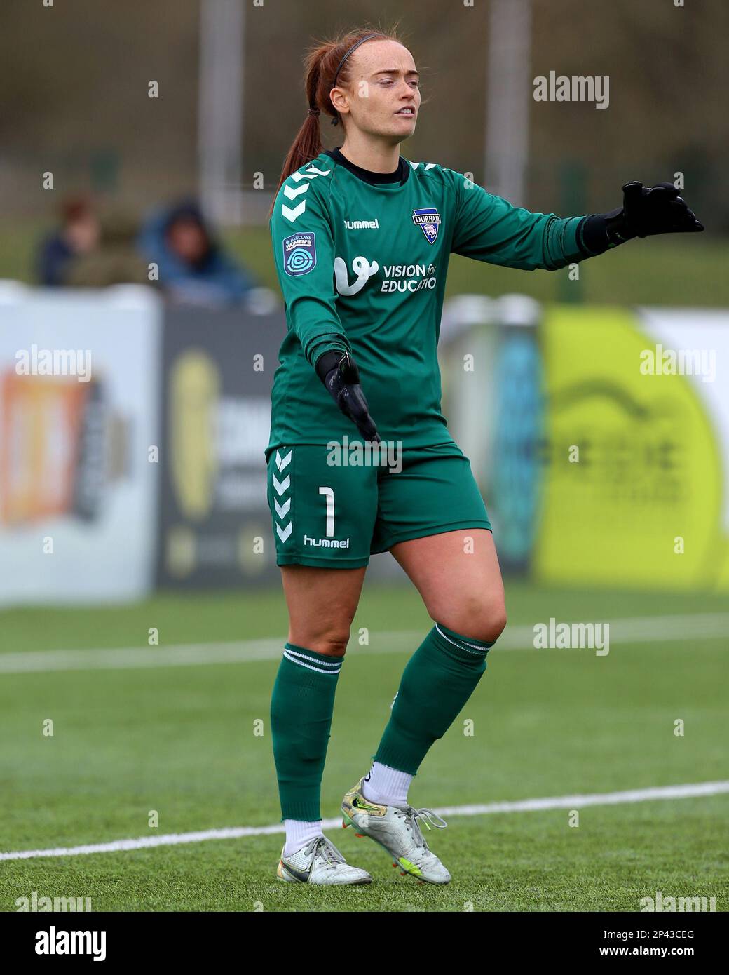 Durham City le dimanche 5th mars 2023. Durham Women's NAOISHA McALOON lors du match de championnat féminin FA entre Durham Women FC et Coventry United au château de Maiden, à Durham City, le dimanche 5th mars 2023. (Photo : Mark Fletcher | ACTUALITÉS MI) Credit: MI News & Sport /Alamy Live News Banque D'Images