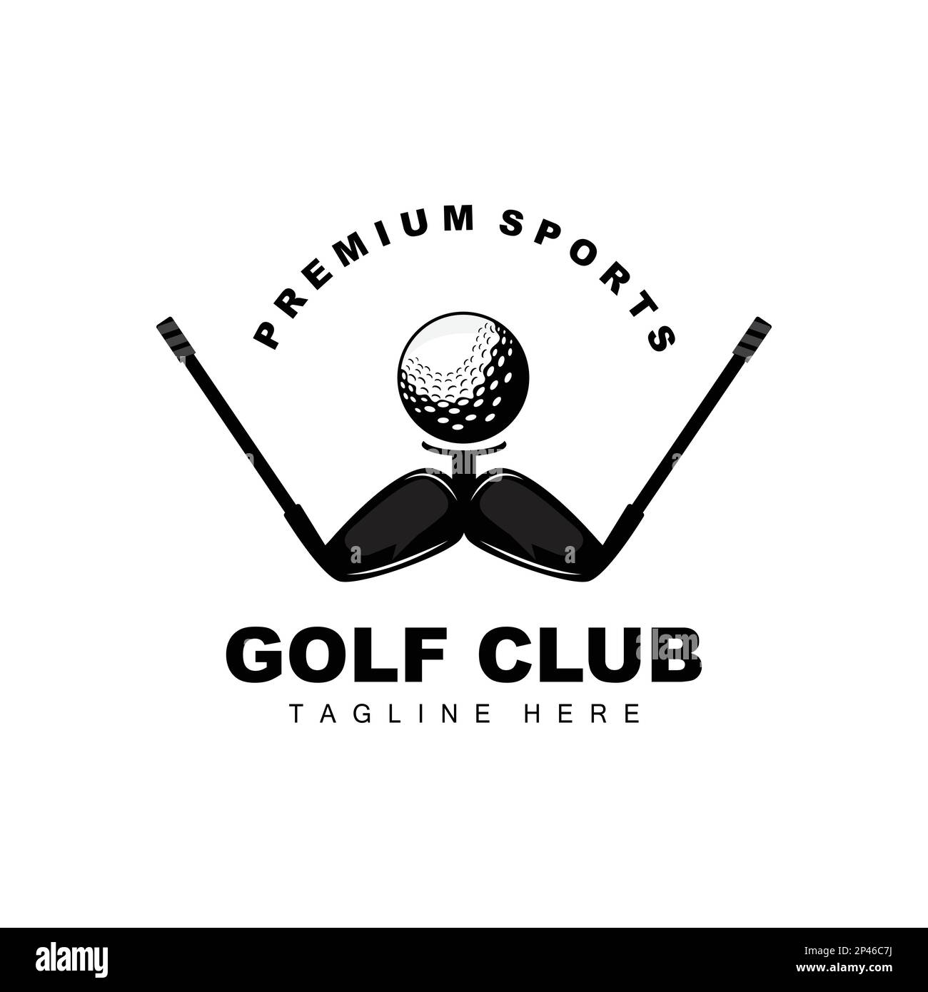 Logo balle de golf, Vector Stick Golf. Jeu de sports d'extérieur, conception de discipline, modèle d'icône Illustration de Vecteur