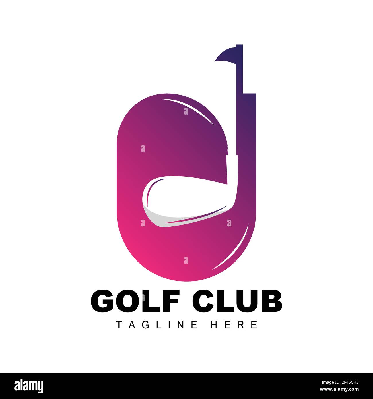 Logo balle de golf, Vector Stick Golf. Jeu de sports d'extérieur, conception de discipline, modèle d'icône Illustration de Vecteur