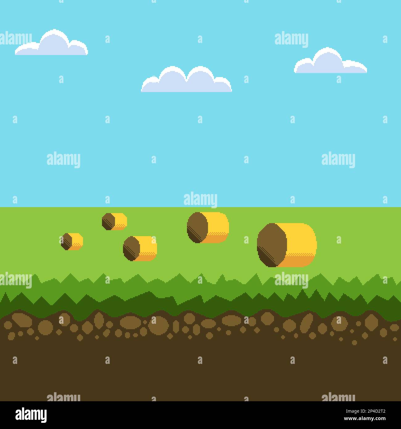 pixel-art-nature-l-ment-pour-cr-er-un-paysage-en-mode-pixel-vecteur