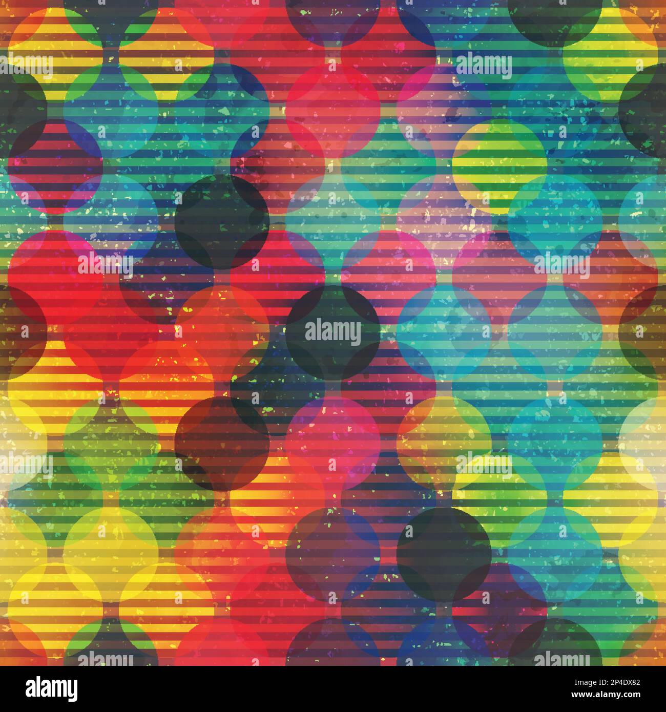 motif cercle rétro sans coutures avec effet grunge Illustration de Vecteur