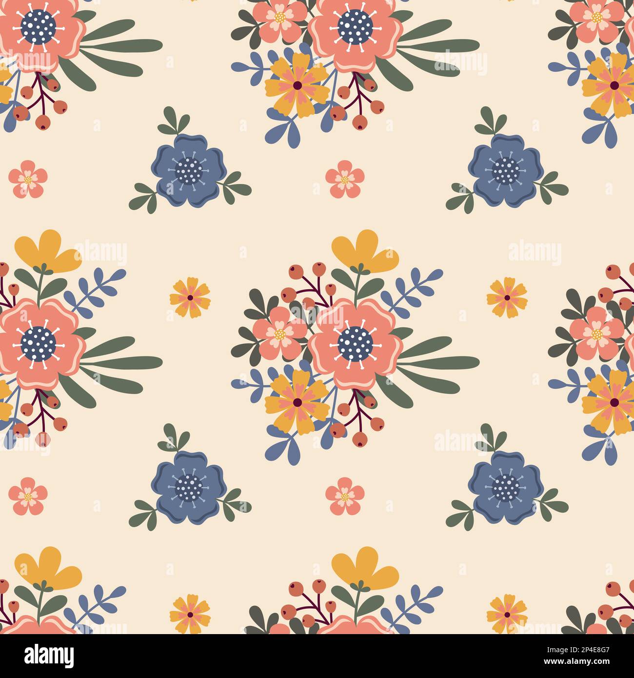 Joli motif fleuri vectoriel sans coutures Illustration de Vecteur