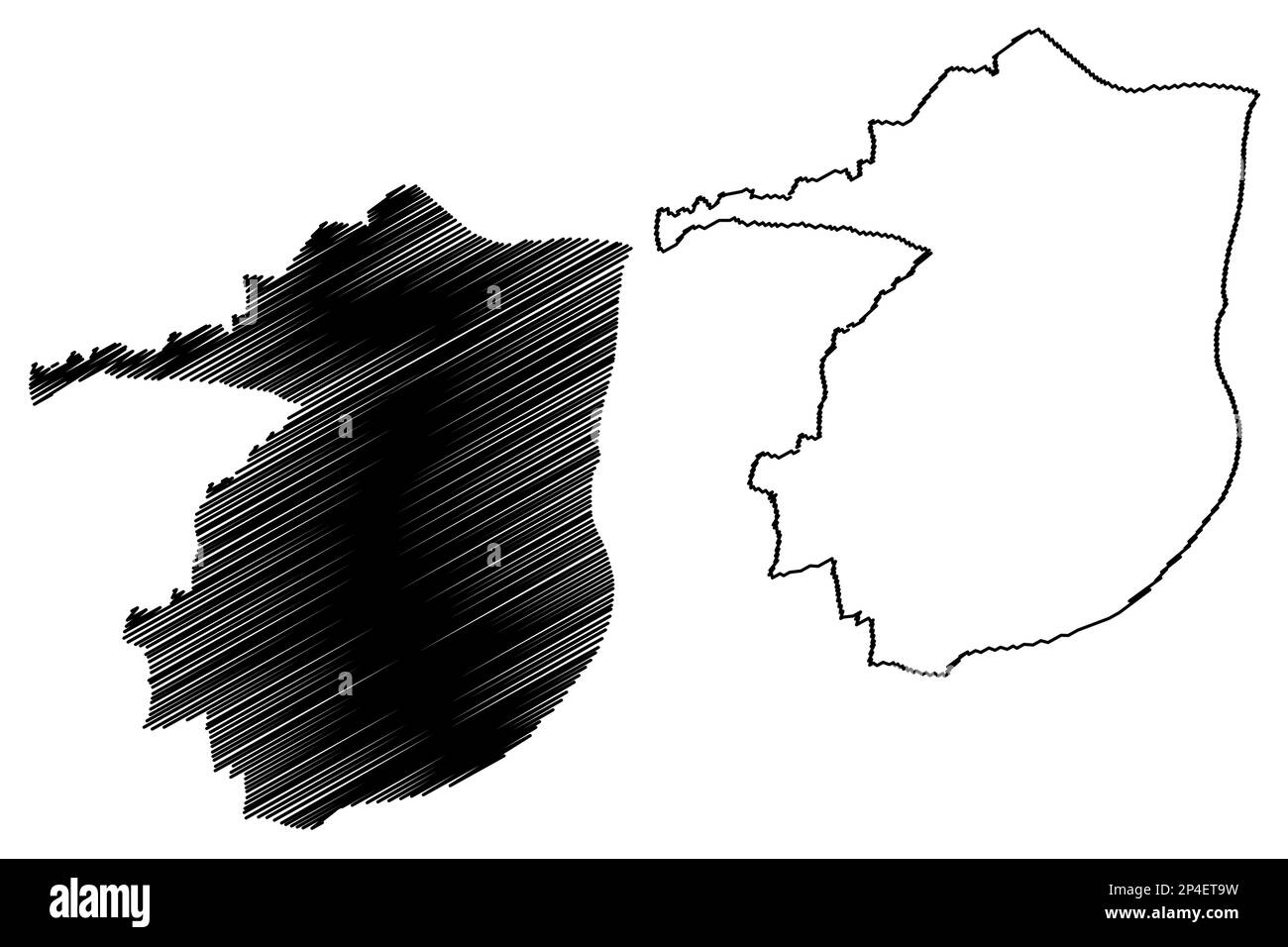 Crawley carte du district non métropolitain, ville et quartier (Royaume-Uni de Grande-Bretagne et d'Irlande du Nord, comté cérémonial West Sussex, Angleterre) Illustration de Vecteur