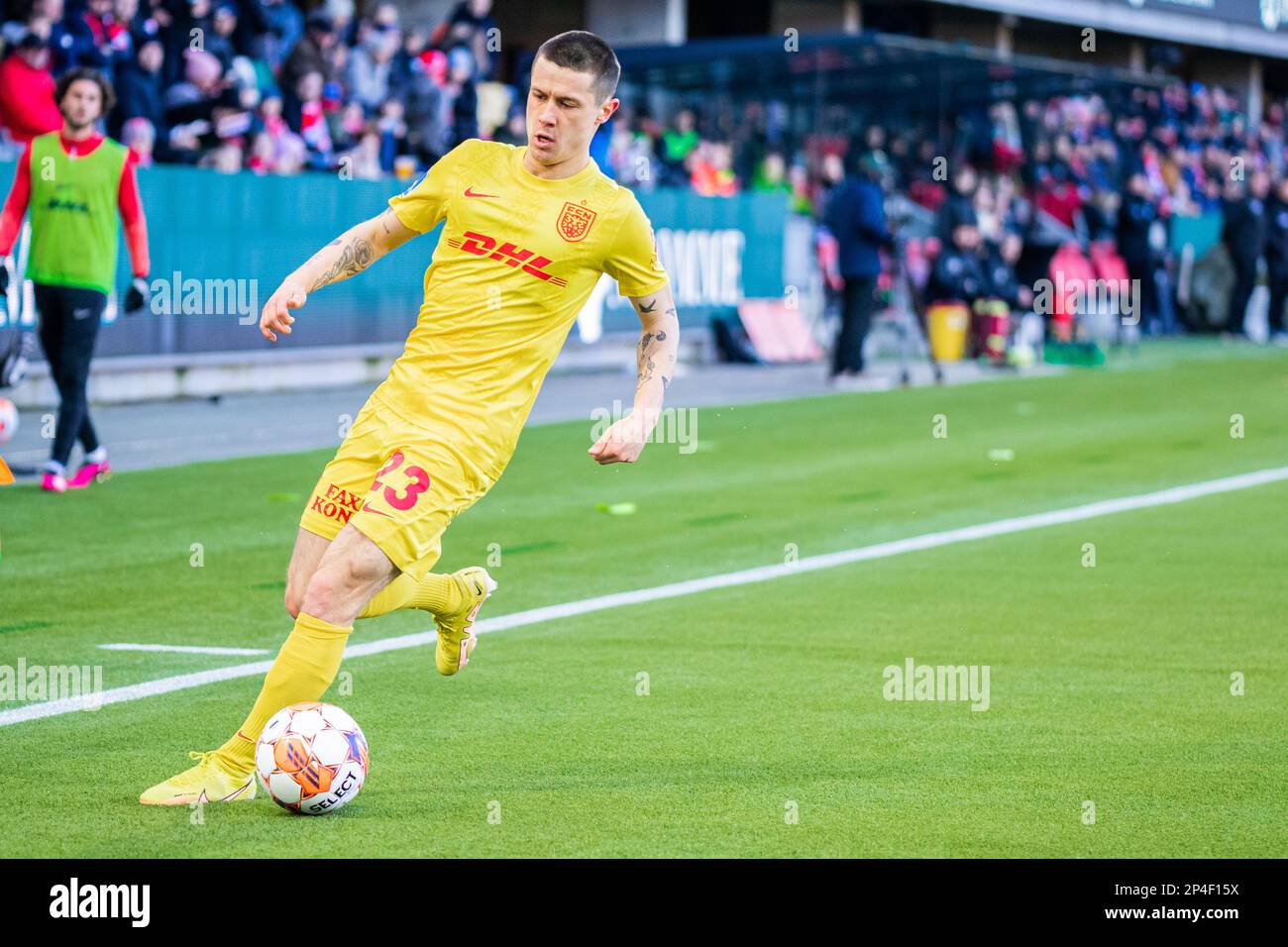 Silkeborg, Danemark. 05th mars 2023. Oliver Villadsen (23) du FC Nordsjaelland vu lors du match Superliga de 3F entre Silkeborg IF et le FC Nordsjaelland au parc JYSK à Silkeborg. (Crédit photo : Gonzales photo/Alamy Live News Banque D'Images