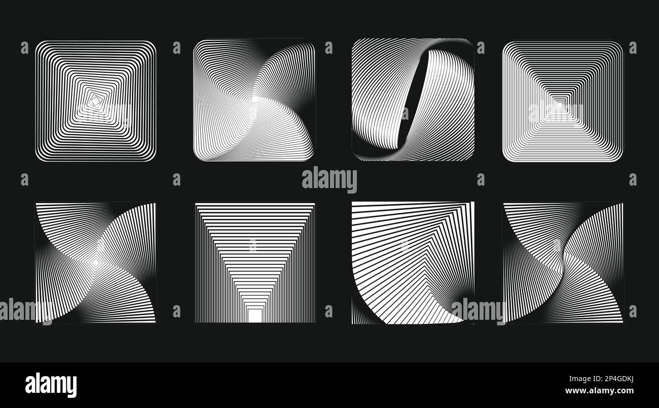 Variations demi-teintes texture vecteur Résumé motifs géométriques isolés sur l'arrière-plan. Divers carrés de collection de textures de cadre demi-ton Illustration de Vecteur