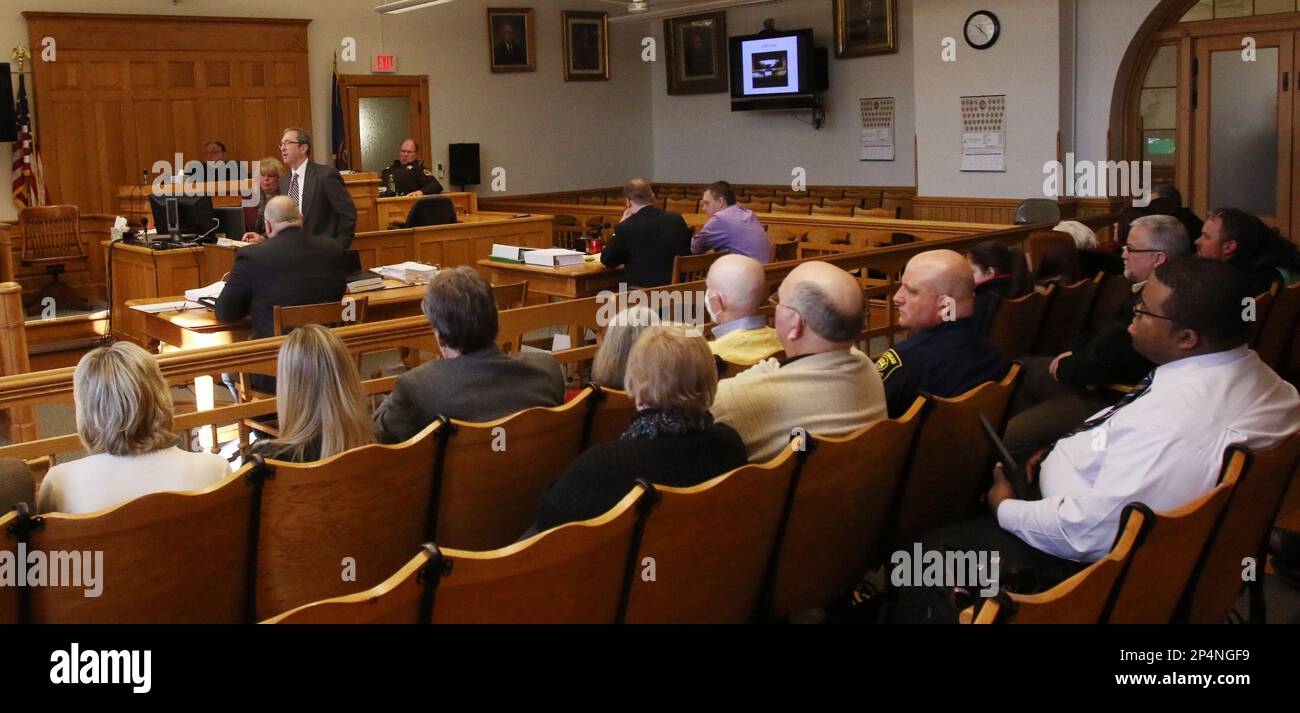 Mason County Prosecutor Paul Spaniola makes his opening statement