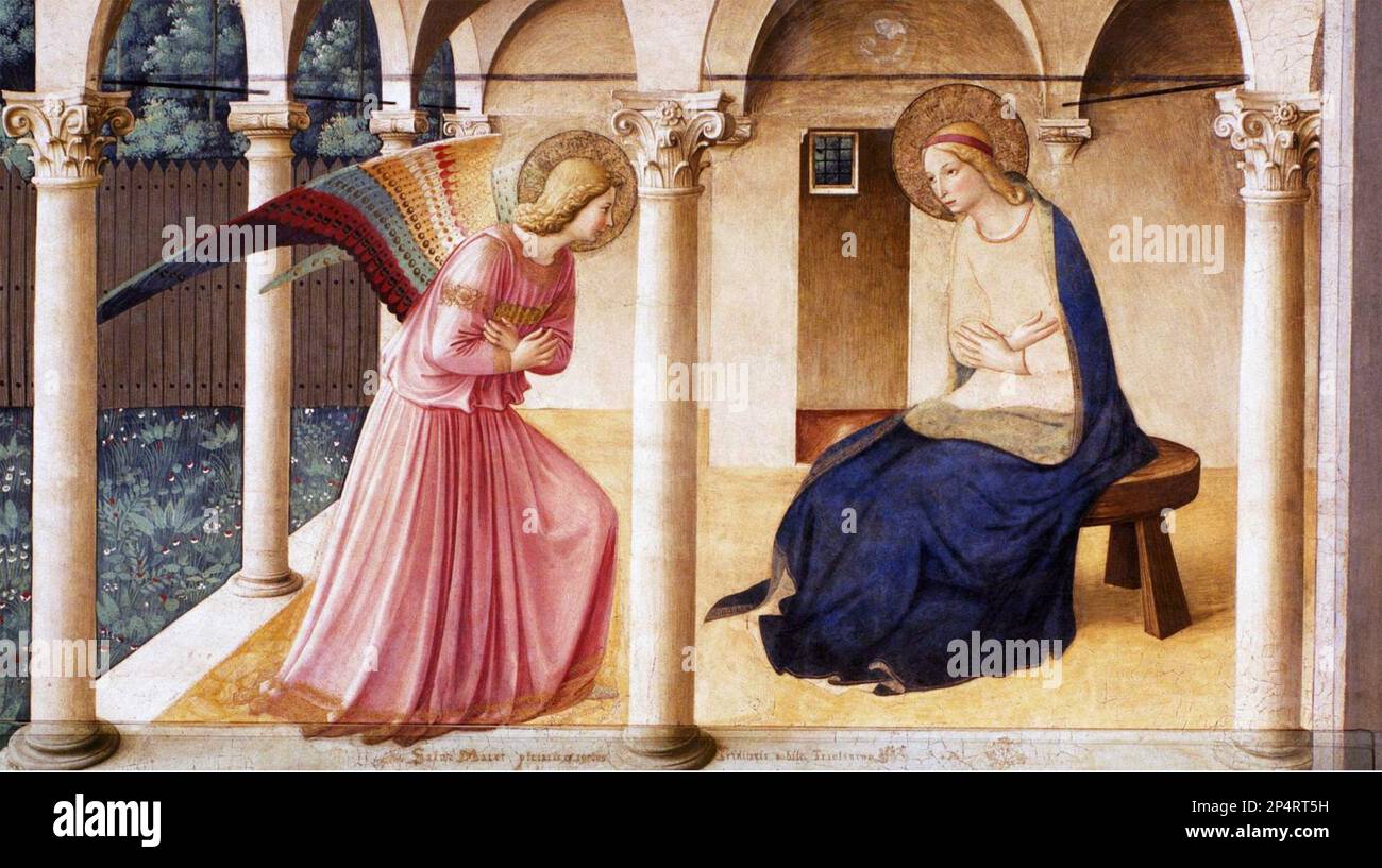 L'ANNONCIATION du peintre italien FRA Angelico (c 1395-1455) peint vers 1442 Banque D'Images