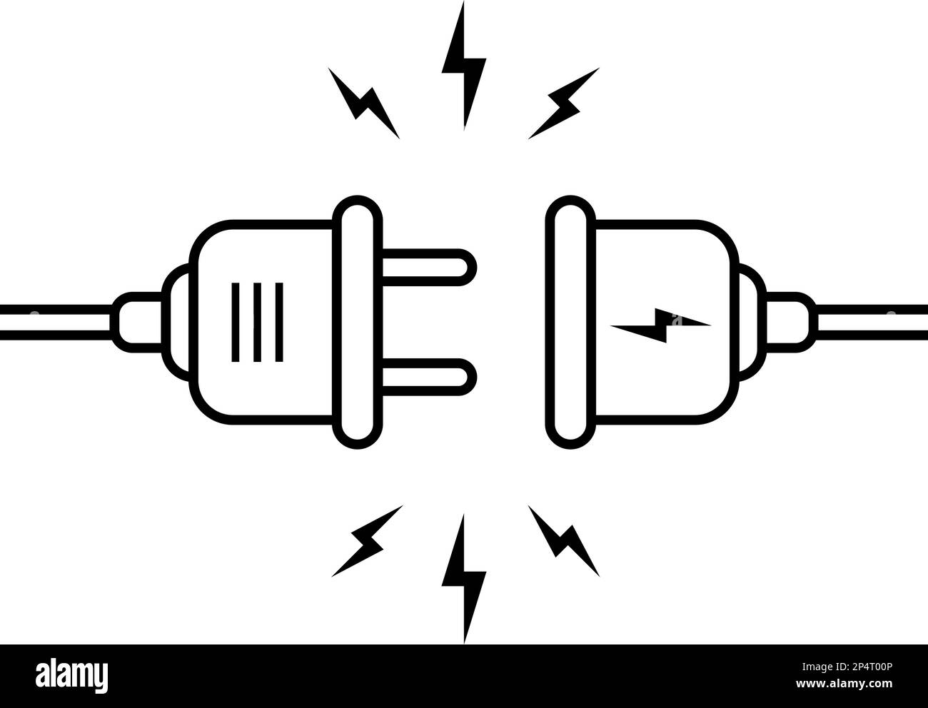 Icône vectorielle de la prise électrique en tant que connexions ou inclusions conceptuelles Illustration de Vecteur