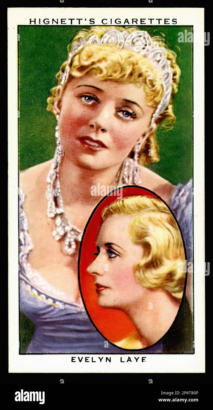 Portrait d'Evelyn Laye - carte à cigarettes vintage 04 Banque D'Images