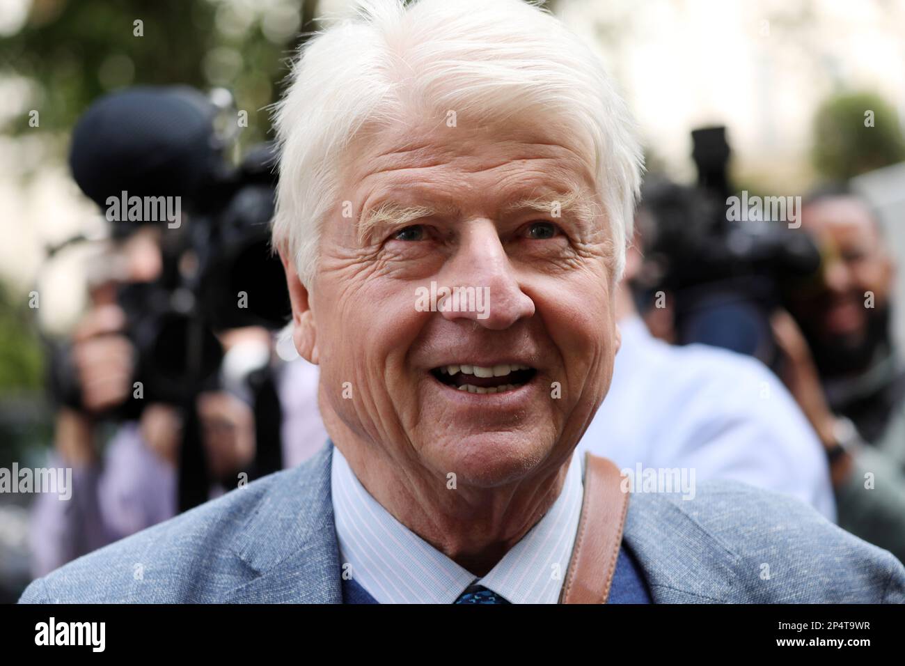 Le PIC montre: Stanley Johnson père de Boris Johnson vu ici à la conférence de presse pour la campagne de leadership de Boris Johnson à Londres juin 2019 pic Banque D'Images
