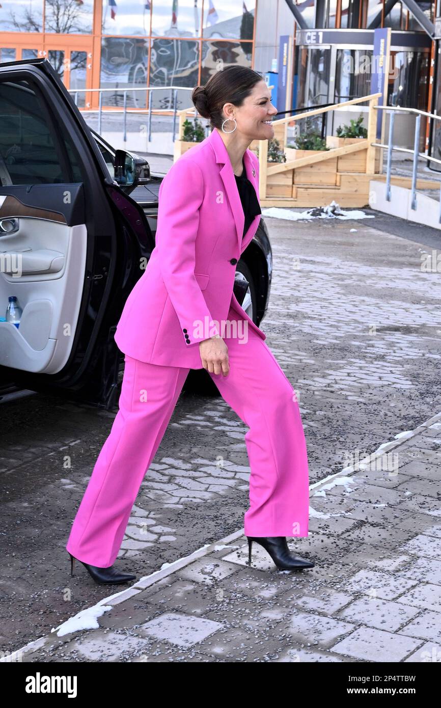 La princesse Crown Victoria arrive à une réunion de haut niveau sur la résistance aux antimicrobiens (RAM) organisée par la présidence de l'UE à Stockholm Scandinavian XPO, Banque D'Images