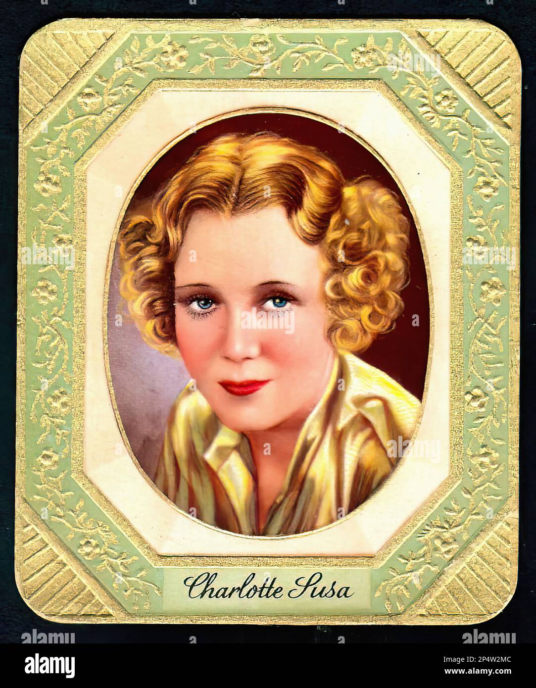 Portrait de l'actrice Charlotte Susa - carte à cigarettes allemande ancienne Banque D'Images