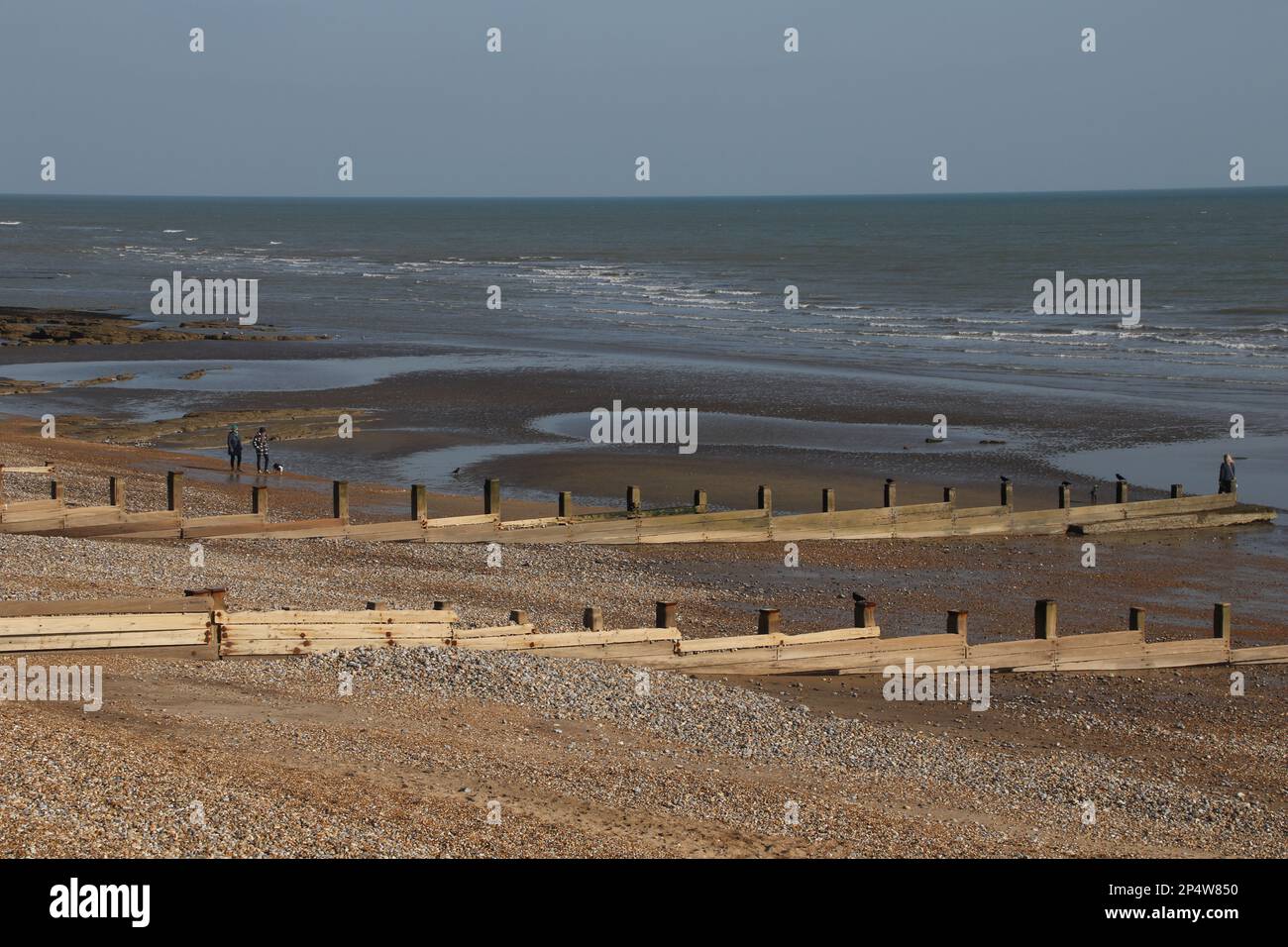 Plage de galets à Camber Sands dans East sussex Banque D'Images