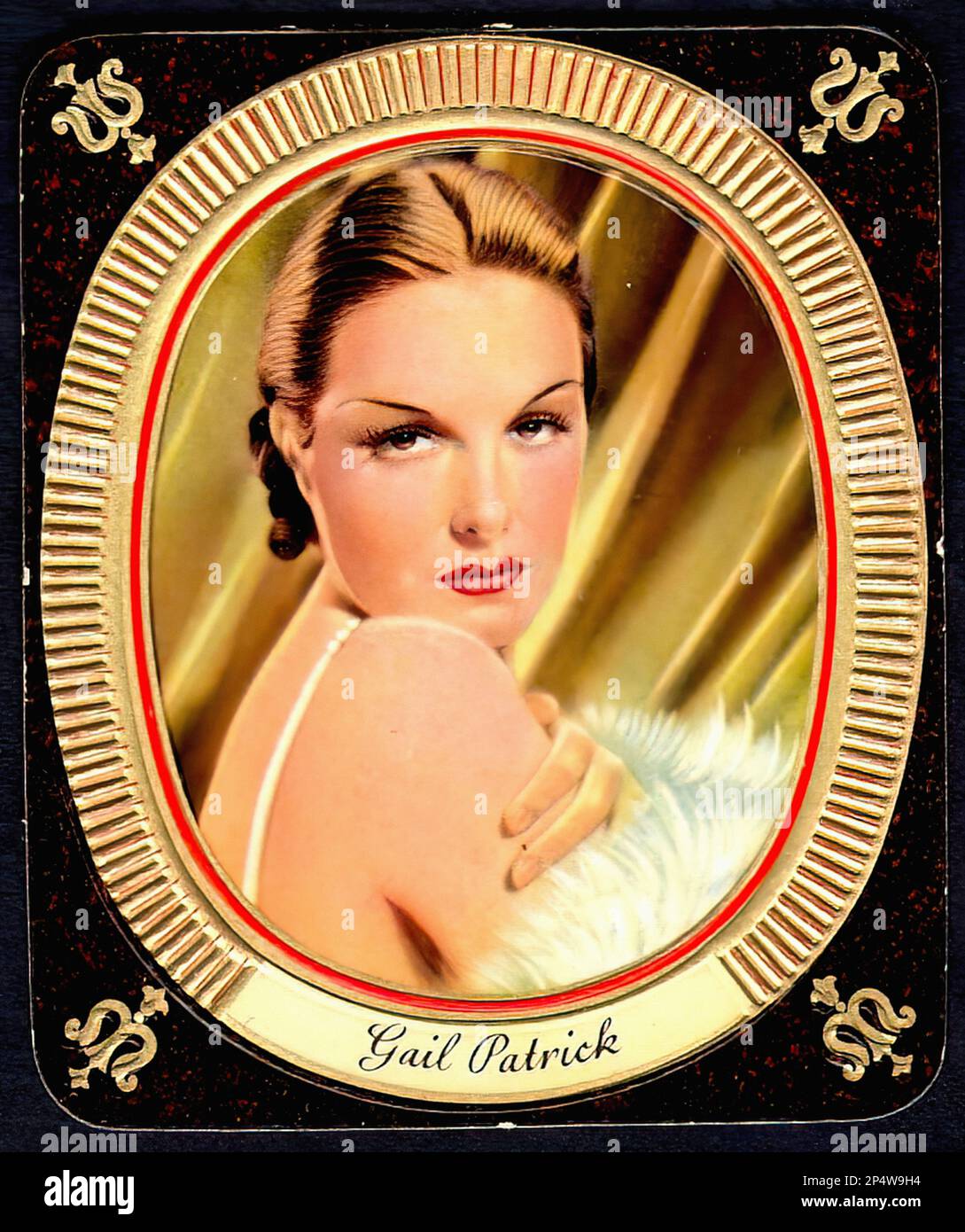 Portrait de Gail Patrick - carte à cigarettes allemande ancienne Banque D'Images