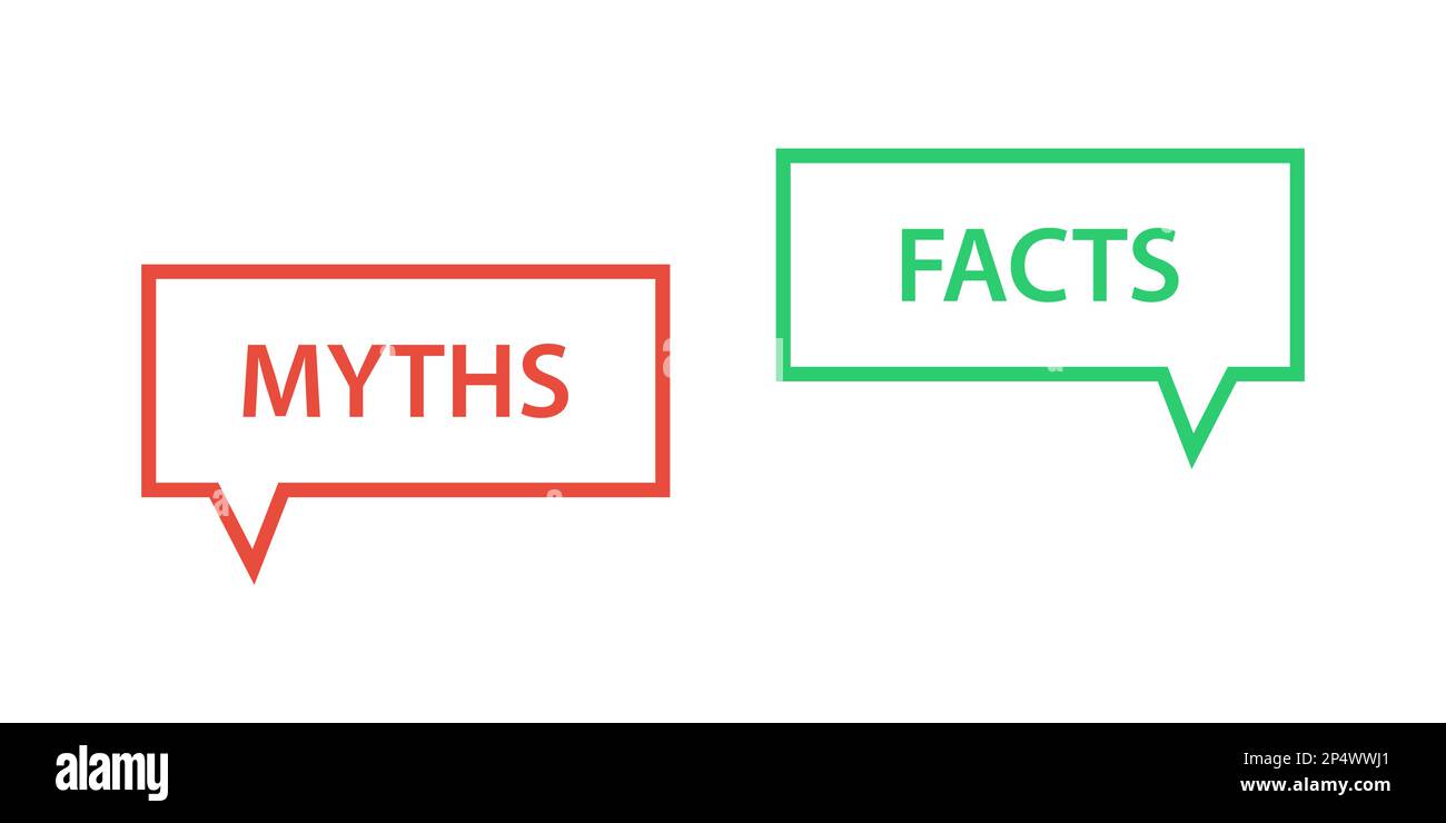 mythes vs faits icône bulles de discours Illustration de Vecteur