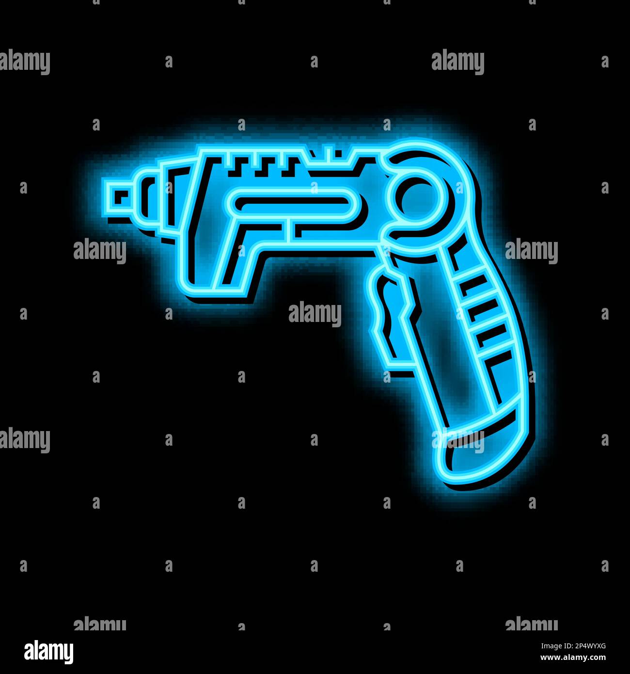 illustration de l'icône de lueur néon de l'équipement de tournevis électrique Illustration de Vecteur