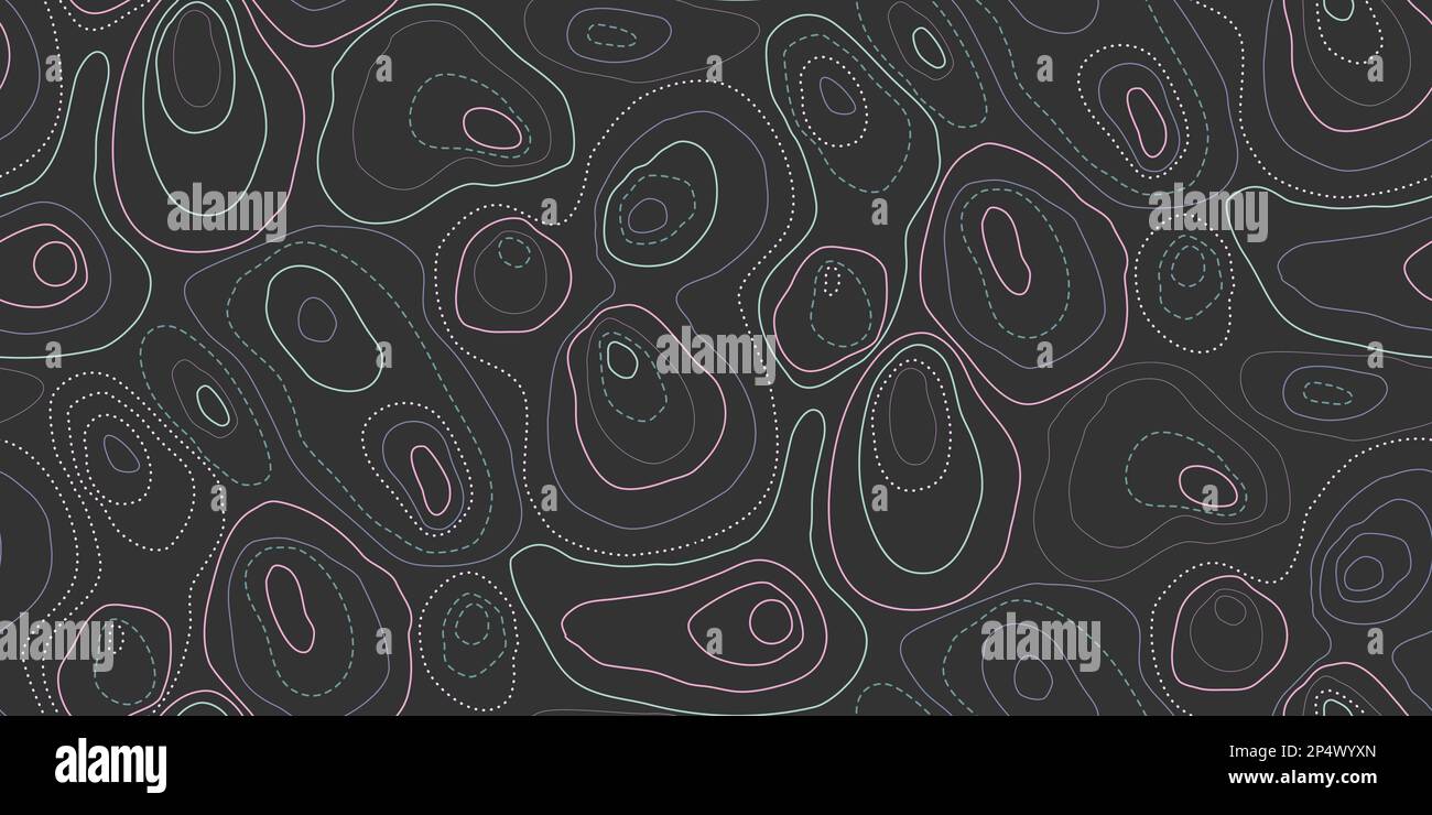 Carte topographique abstraite. Lignes de carte topographique fluides, contour d'arrière-plan. Le motif d'isolignes de grille géographique peut être utilisé pour le fond d'écran, le motif fi Illustration de Vecteur