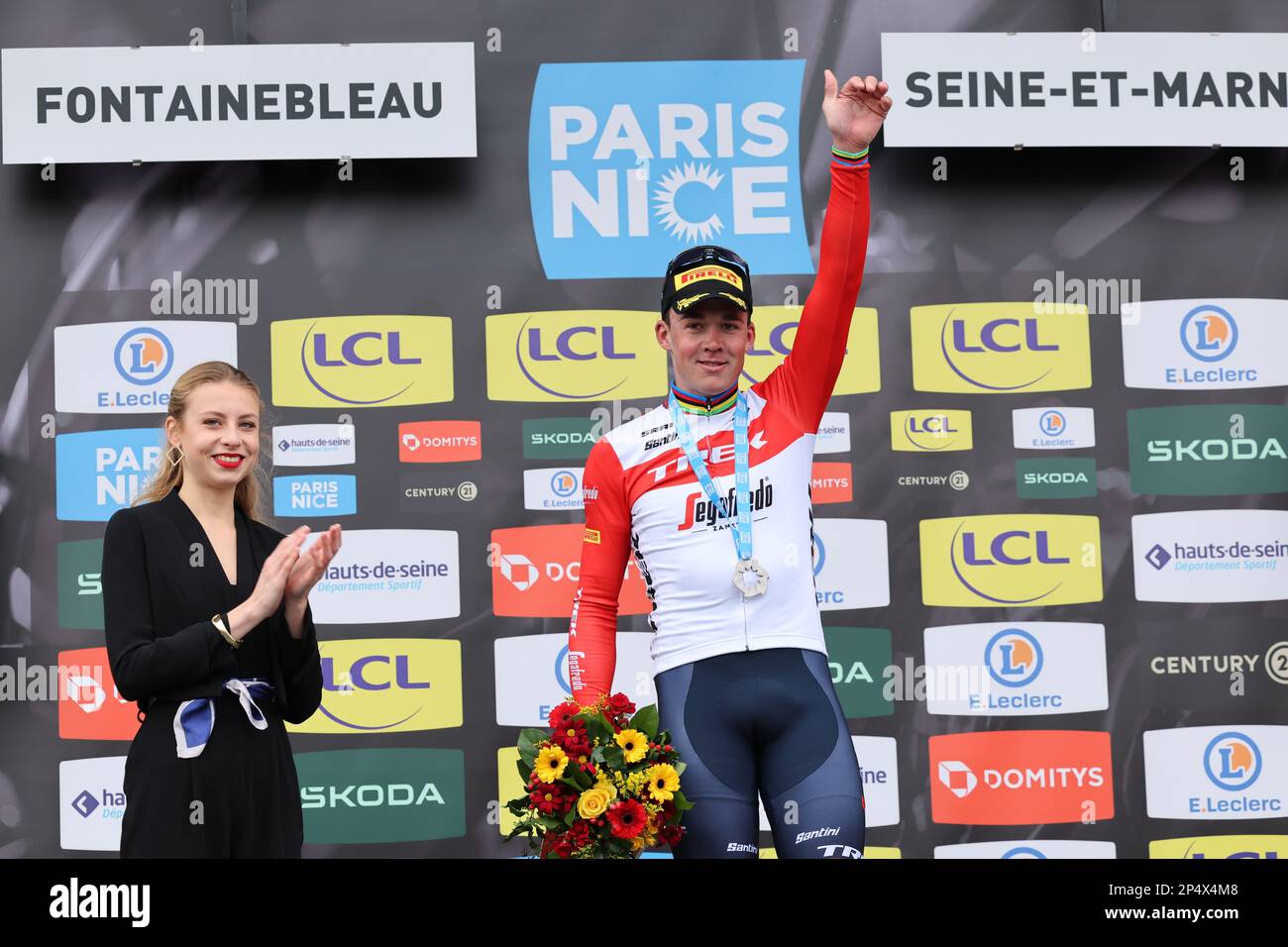 Deuxième étape de l'édition 81st de la course Paris-Nice de huit jours, de Bazainville à Fontainebleau (163,7 km) en France, lundi 06 mars 2023. BELGA PHOTO DAVID PINTENS Banque D'Images