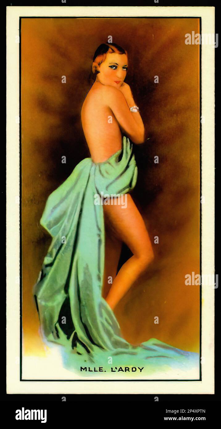 Portrait de Mademoiselle l'Ardy - carte à cigarettes vintage Banque D'Images