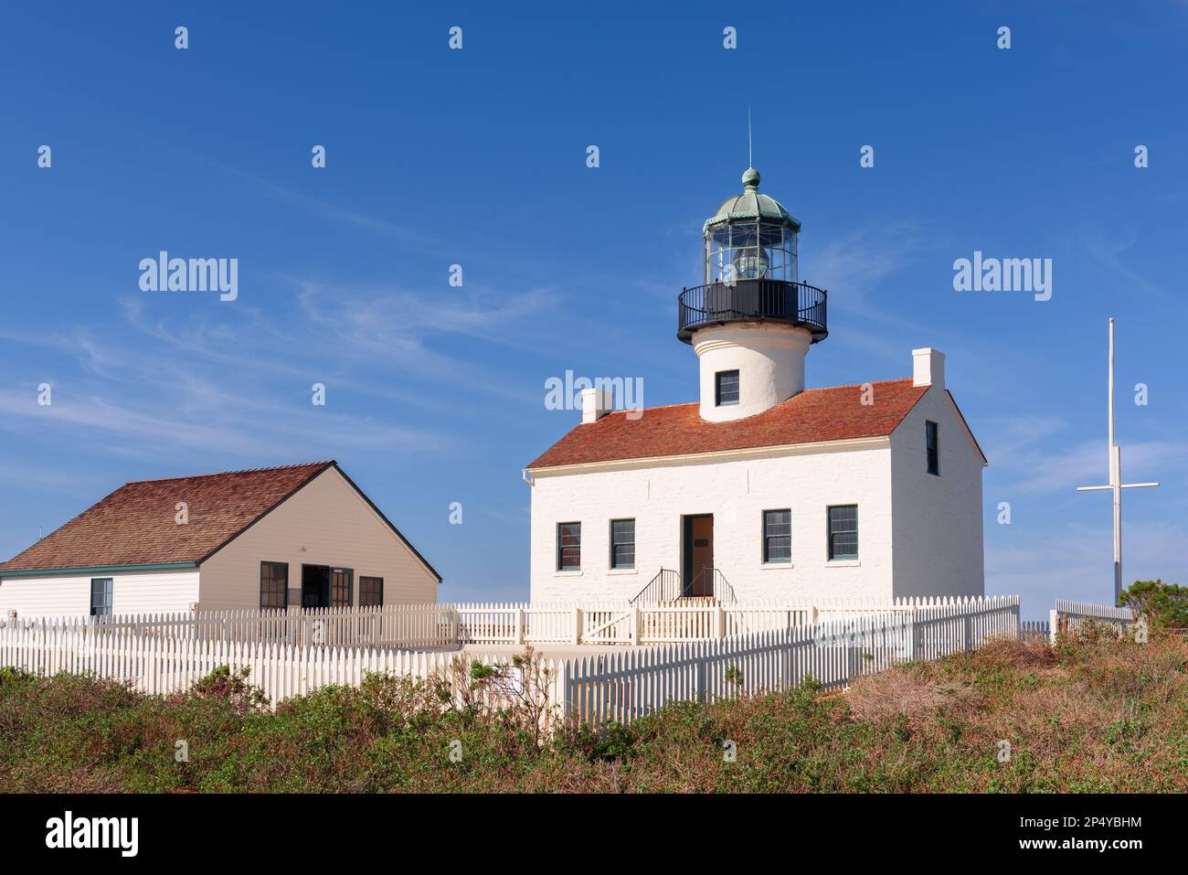 San Diego, Californie, à l'ancien phare de Point Loma. Banque D'Images