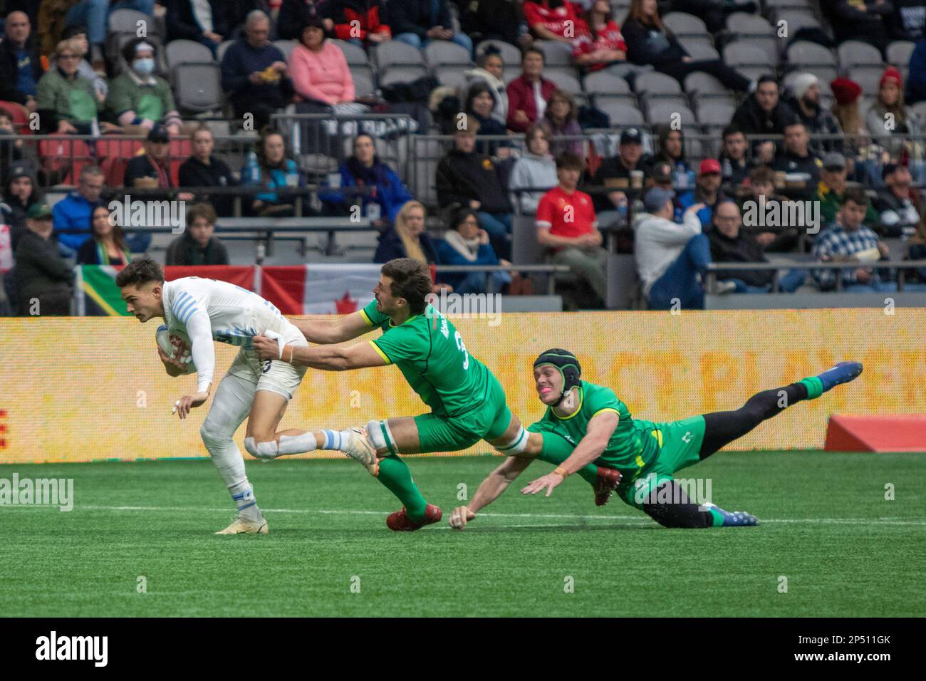 VANCOUVER, CANADA - MARS 05: Demi-finale match entre l'Argentine et l'Irlande les 2023 Canadiens Sevens de rugby au stade BC place de Vancouver, Canada. (Photo par Tomaz Jr/PxImages) Banque D'Images