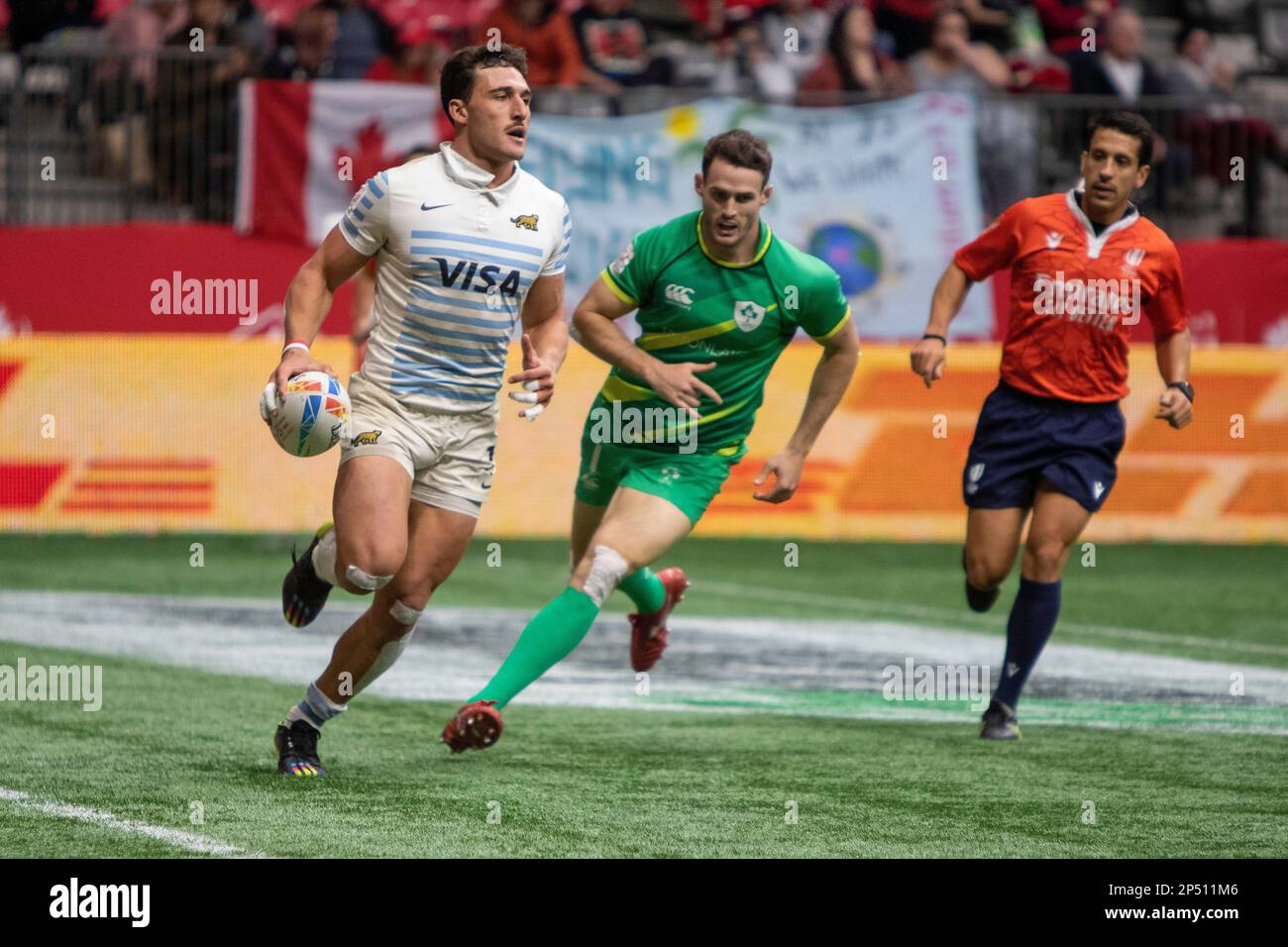 VANCOUVER, CANADA - MARS 05: Demi-finale match entre l'Argentine et l'Irlande les 2023 Canadiens Sevens de rugby au stade BC place de Vancouver, Canada. (Photo par Tomaz Jr/PxImages) Banque D'Images