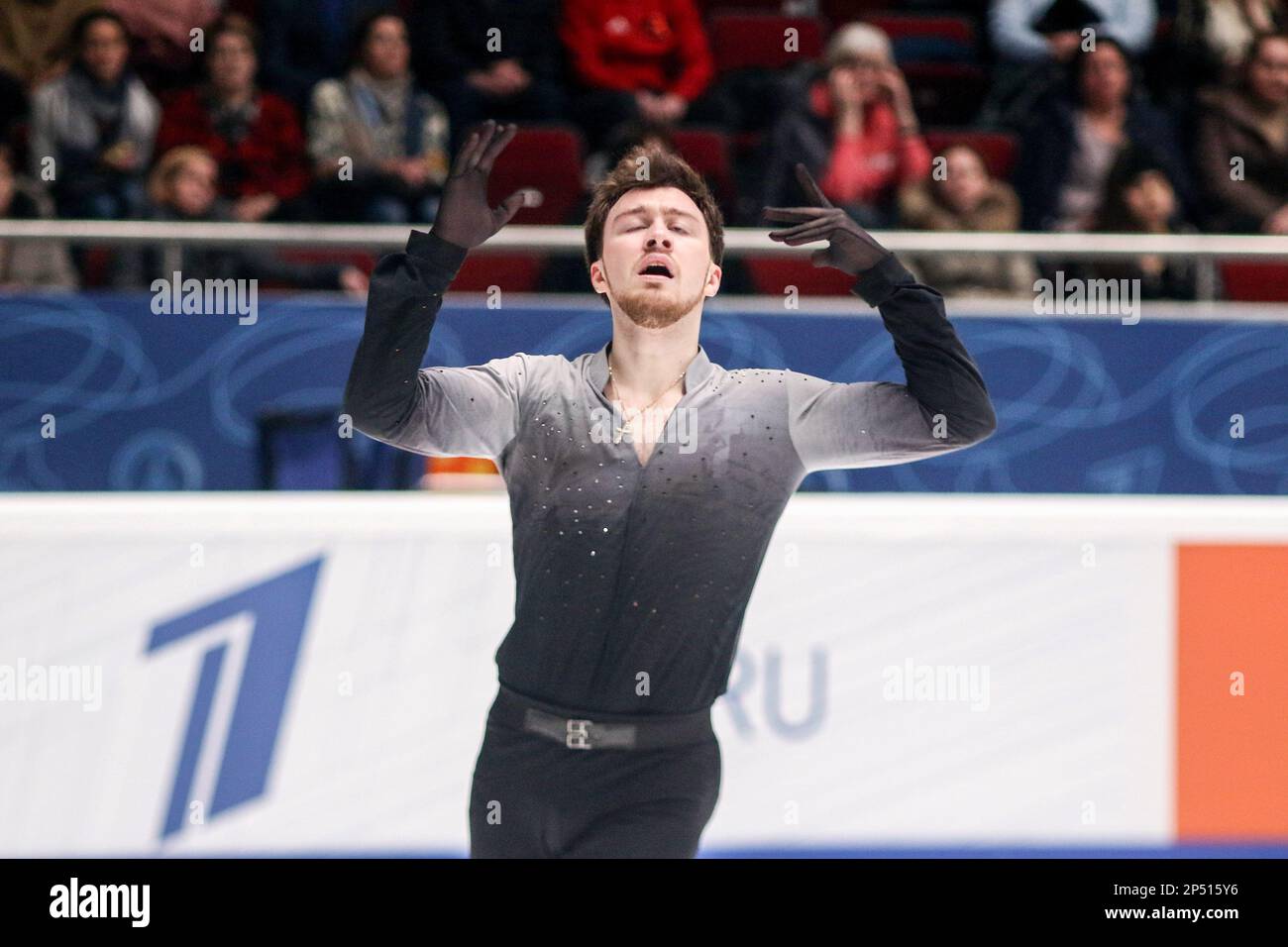 Saint-Pétersbourg, Russie. 05th mars 2023. Dmitri Aliev se produit lors de la location de Men à la finale du Grand Prix de Russie en patinage artistique 2023, qui a eu lieu à St. Petersbourg, dans le complexe sportif 'Jubilee. Crédit : SOPA Images Limited/Alamy Live News Banque D'Images