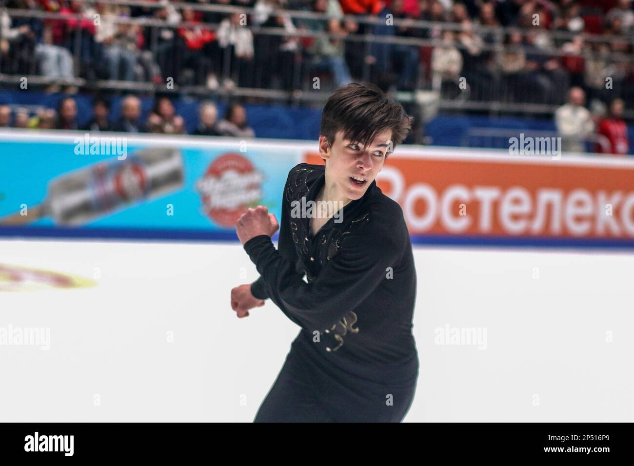 Saint-Pétersbourg, Russie. 05th mars 2023. Petr Gumennik se produit lors de la location des hommes à la finale du Grand Prix de Russie en patinage artistique 2023, qui a eu lieu à St. Petersbourg, dans le complexe sportif 'Jubilee. Crédit : SOPA Images Limited/Alamy Live News Banque D'Images