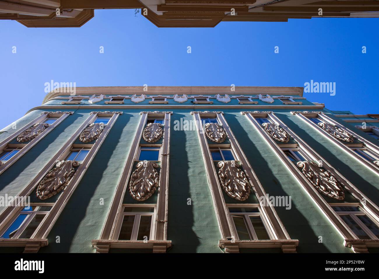 Détail de la construction dans la calle Gregorio Rocamonde,vieille ville, ville de La Corogne, Galice, Espagne Banque D'Images