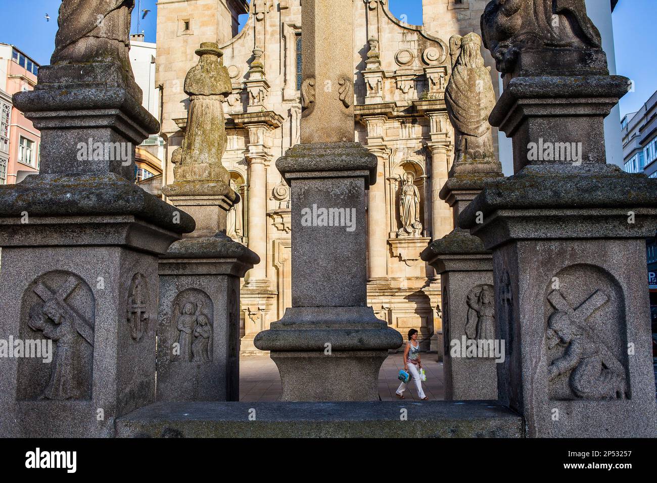 San Jorge church, ville de La Corogne, Galice, Espagne Banque D'Images