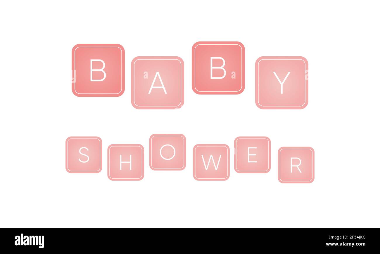 Bandeau de texte de douche de bébé sur fond blanc. C'est une fille. Illustration vectorielle Illustration de Vecteur